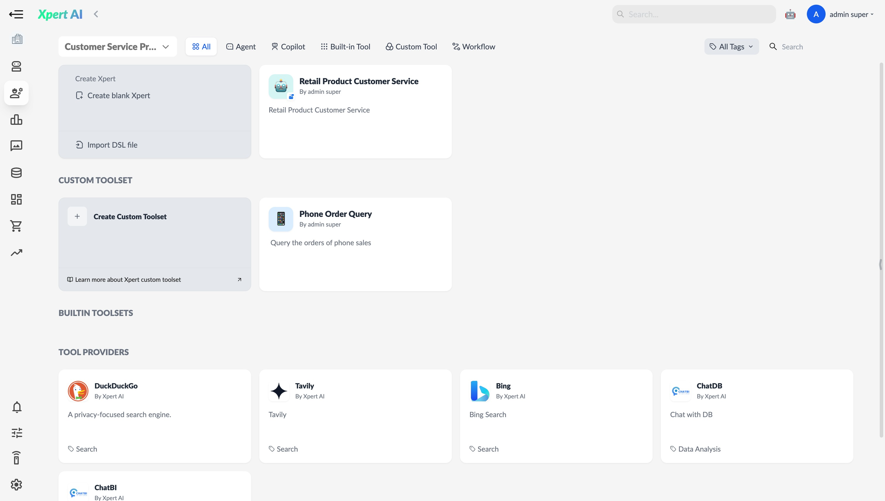 Xpert workspace