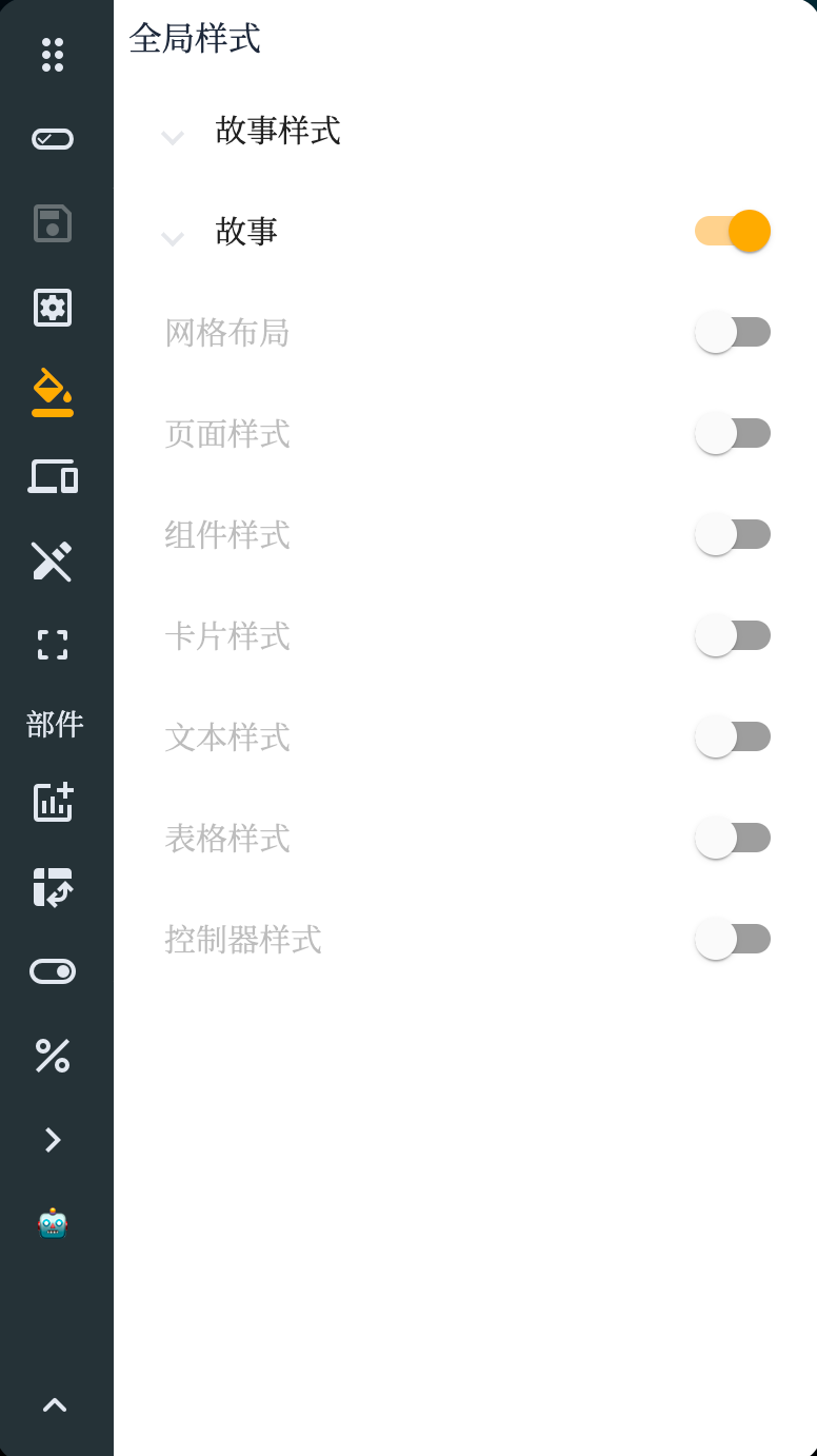 故事仪表板全局样式
